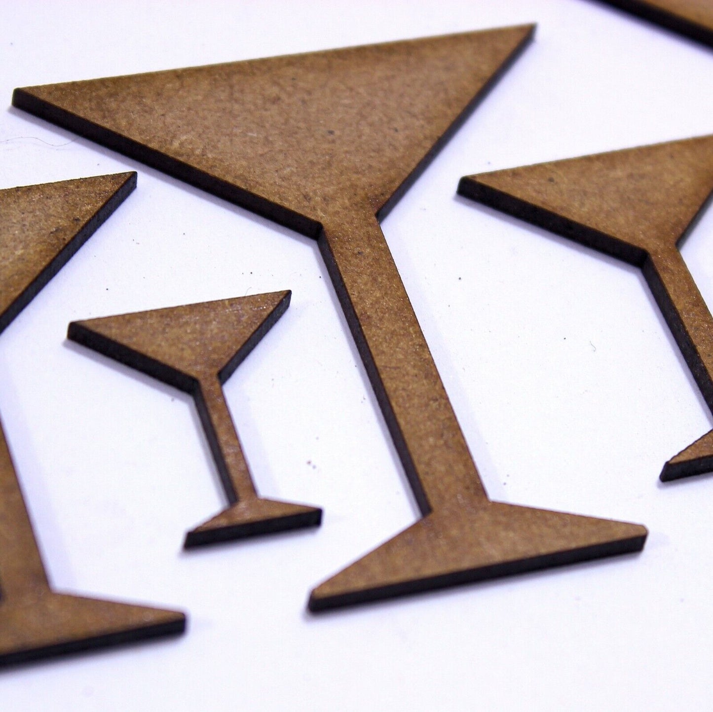 Cocktail Glass Craft Shape, Various Sizes, 2mm MDF Wood. Martini, Party