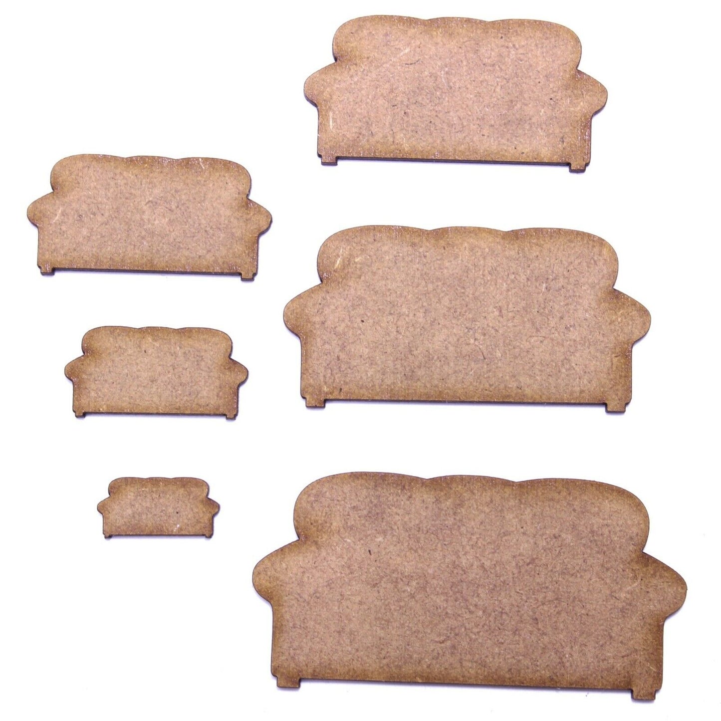 Sofa Craft Shape, 2cm to 20cm. 2mm MDF Wood. Couch Settee Seat Friends Simpsons