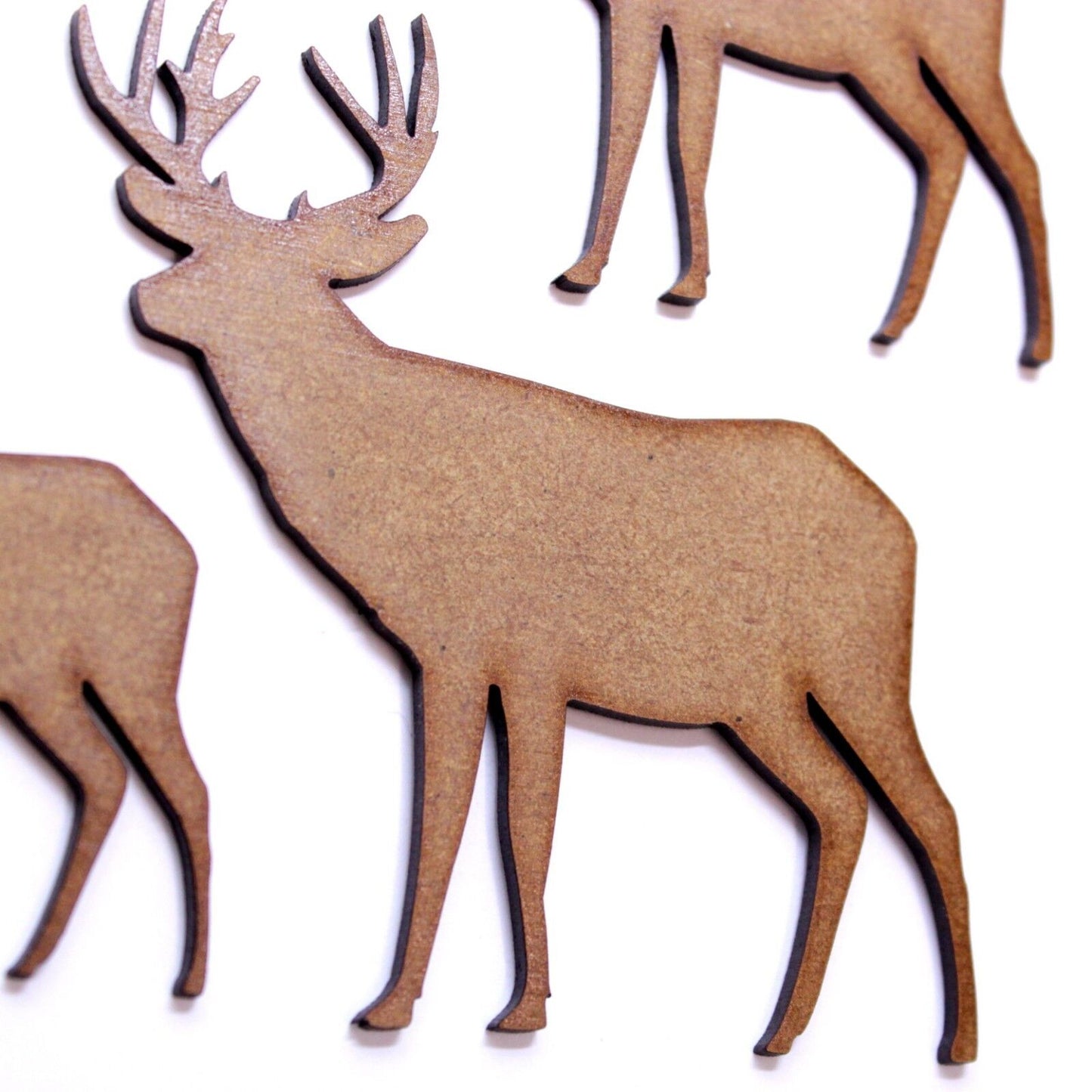 Stag Deer Craft Shapes. Various Sizes 50mm - 200mm. 2mm MDF Wood. Animal