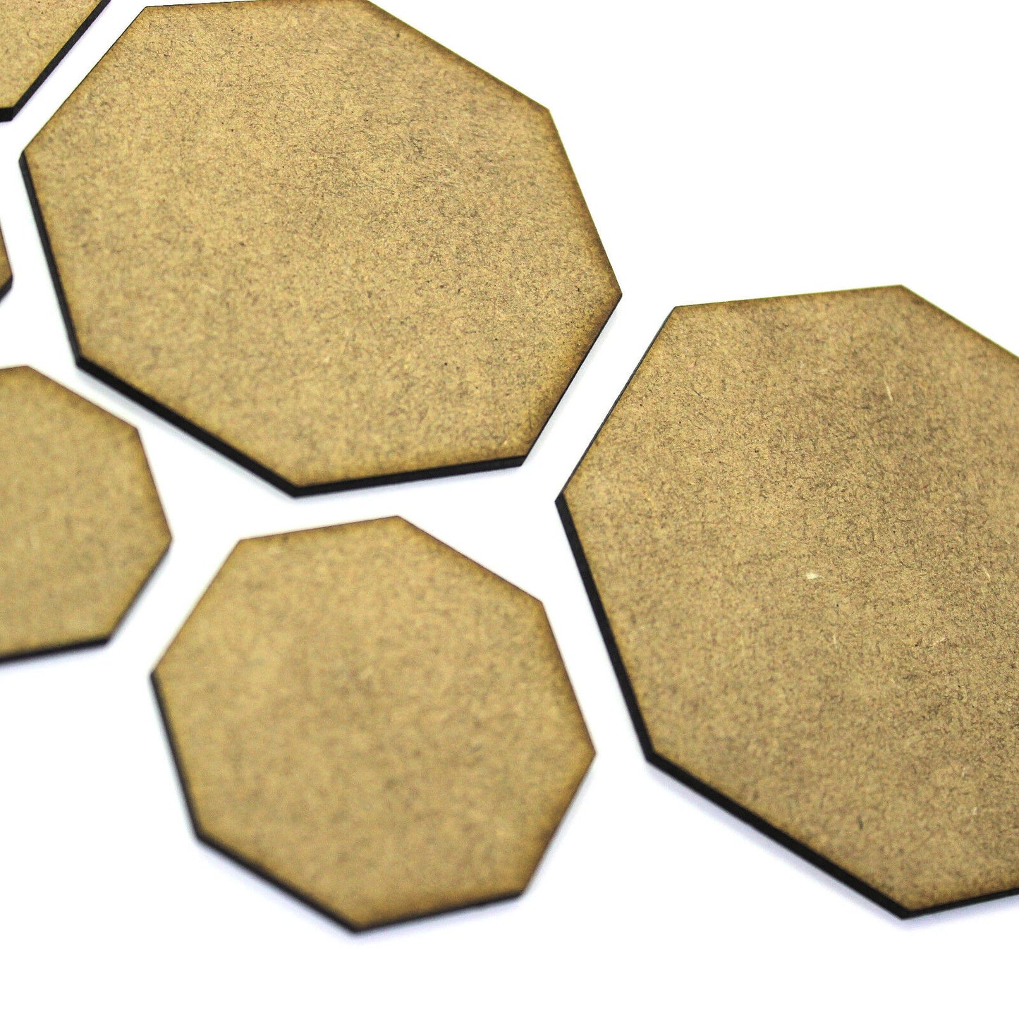 Octagon Craft Shape Blank, 1cm to 20cm. 2mm MDF. Schools. RPG Wargame Base.