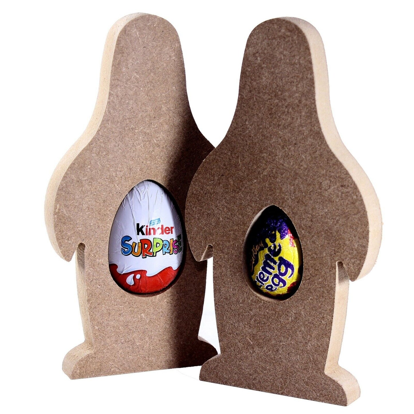Free Standing 18mm MDF Penguin Egg Holder. Kinder Egg, Creme Egg.