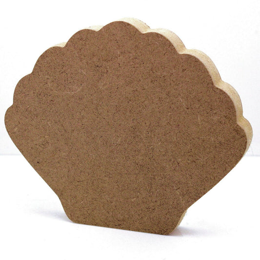Free Standing 18mm MDF Clam Shell Craft Shape. 10cm to 30cm Sizes. Ocean, Beach