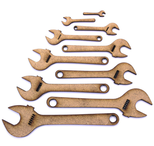 Adjustable Spanner Craft Shapes, Embellishments, 2mm MDF Tool crescent wrench