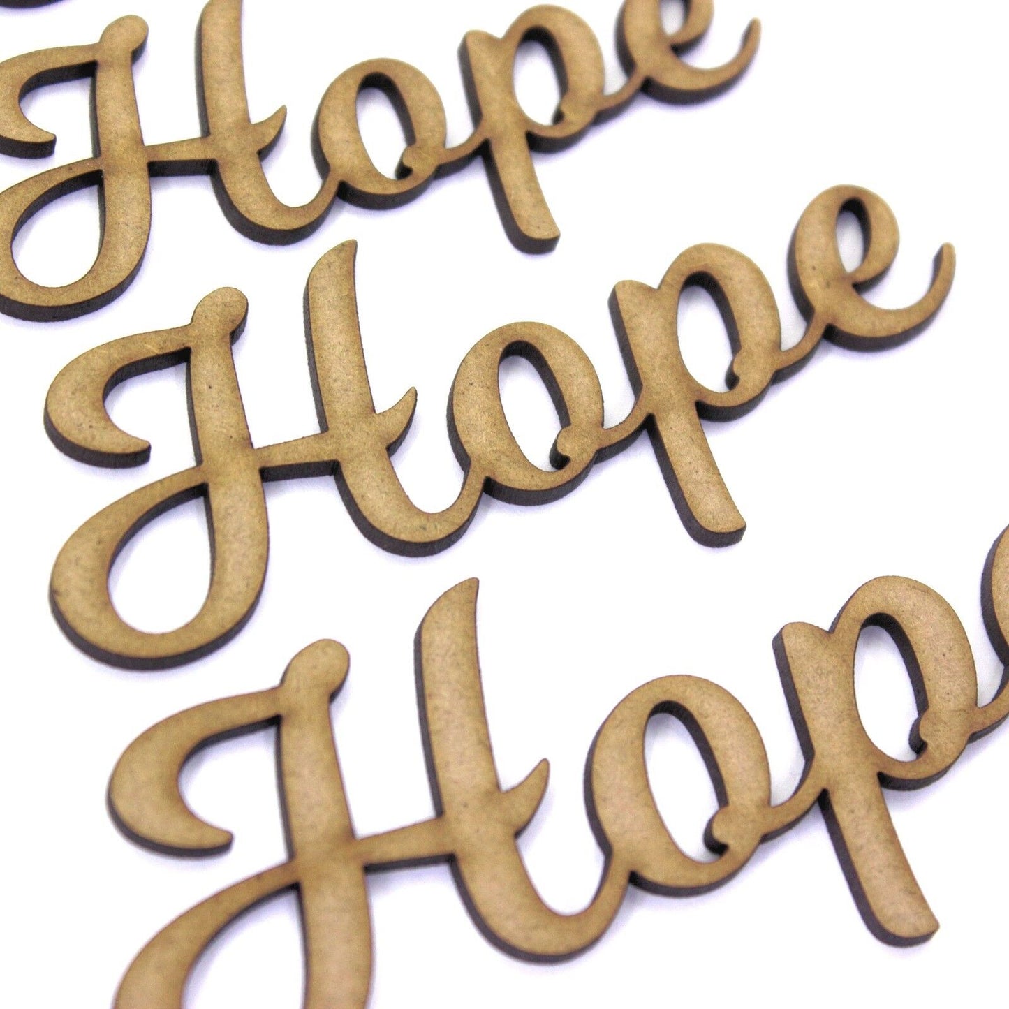 Hope Word Craft Shape, Various Sizes, 2mm MDF Wood. Joined up lettering, script