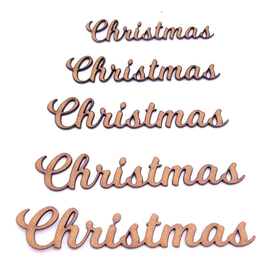 Christmas Word Craft Shape, Various Sizes, 2mm MDF Wood. Joined Lettering