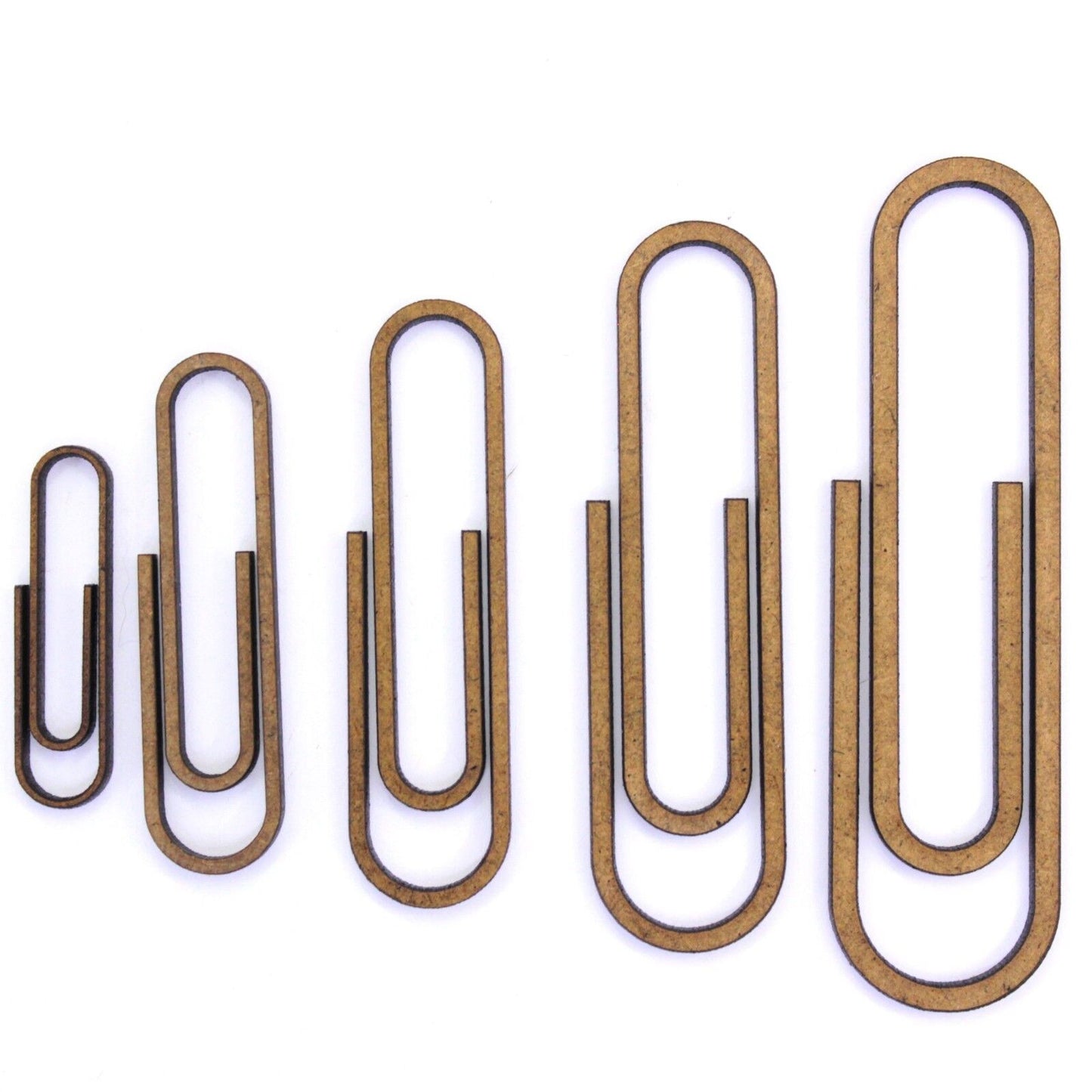 Paperclip Craft Shape, Various Sizes, 2mm MDF Wood.