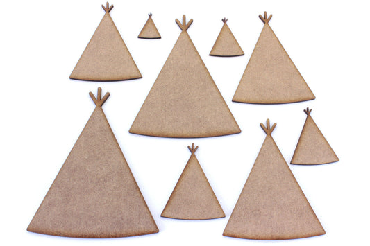 Teepee / Tipi Craft Shape, Embellishments. 2mm MDF Wood. Wigwam, Native American