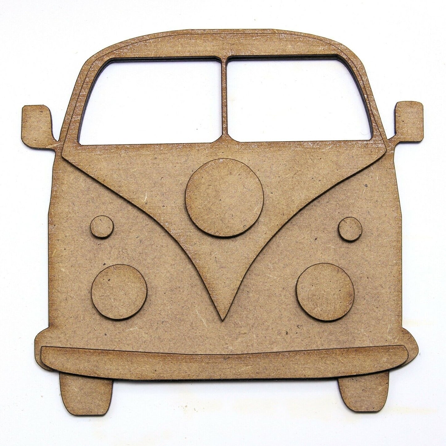 Camper Van Craft Front 3D Shape 2mm MDF Wood. Scrapbook, Mixed Media Art,