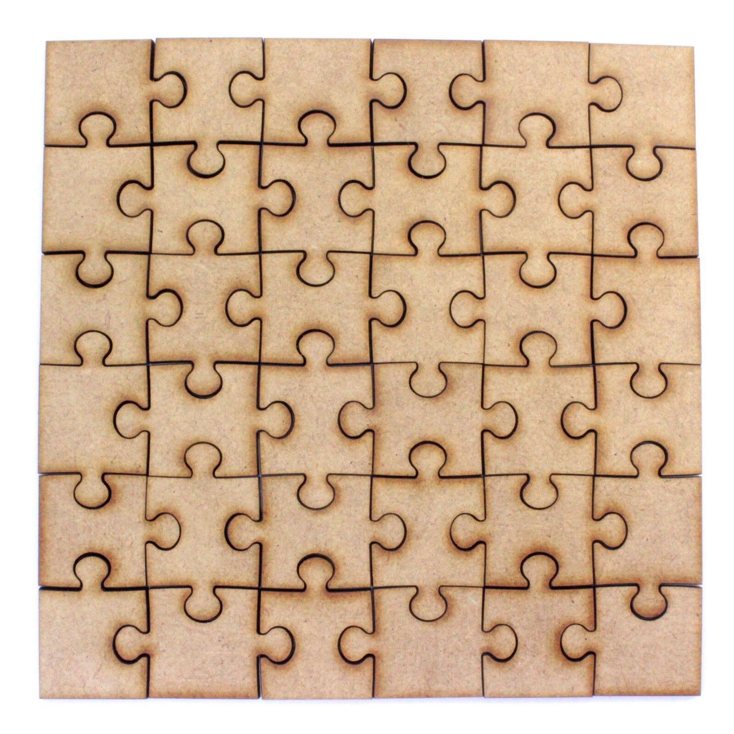 Jigsaw Piece Square MDF Craft Shapes. 4 Puzzle Size Options. Cut From 2mm MDF
