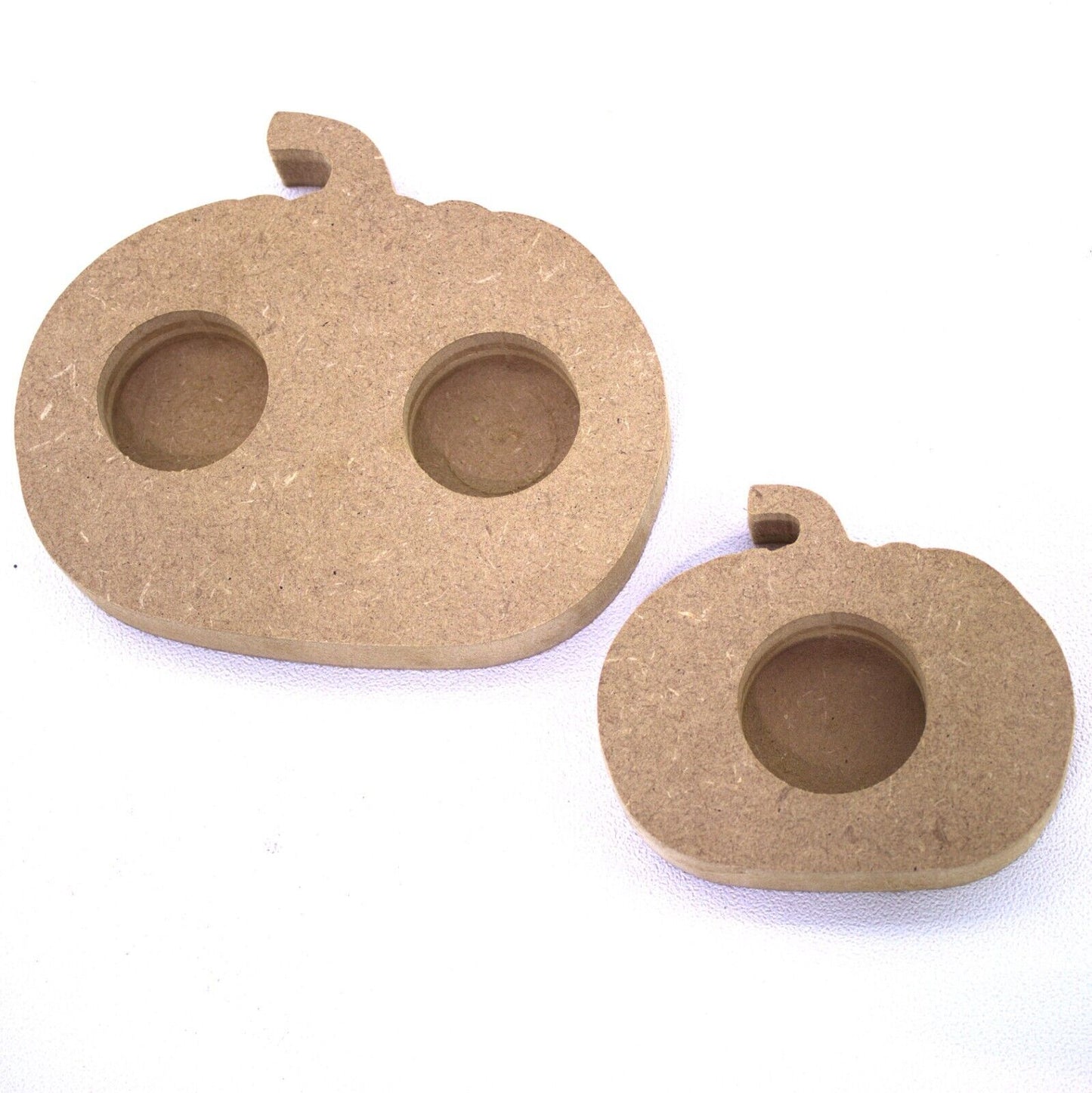 MDF Wood Pumpkin Tea Light Candle Holder to Decorate for Halloween. 2 Sizes