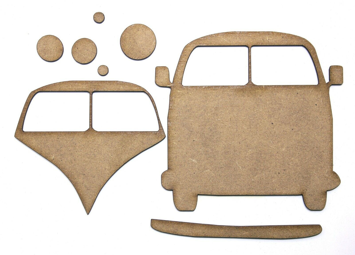 Camper Van Craft Front 3D Shape 2mm MDF Wood. Scrapbook, Mixed Media Art,