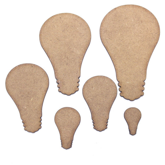 Light Bulb Craft Shape, Various Sizes, 2mm MDF. Lights, Idea, Lightbulb