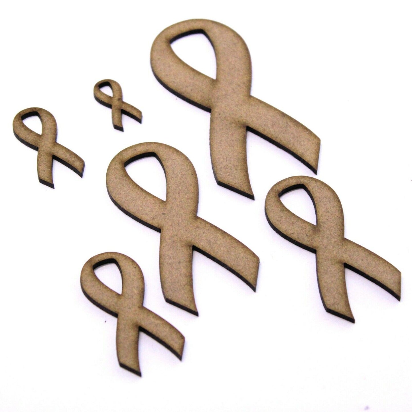Awareness Ribbon Craft Shape, Various Sizes, 2mm MDF Wood.
