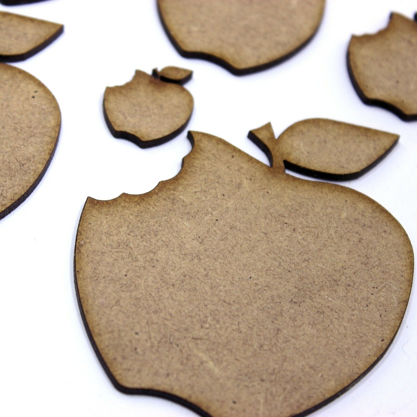Apple With Bite Craft Shape, Various Sizes, 2mm MDF Wood. Fruit, Teacher