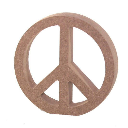 Free Standing 18mm MDF Peace Symbol Craft Shape Various Sizes. CND, 60s, Hippy