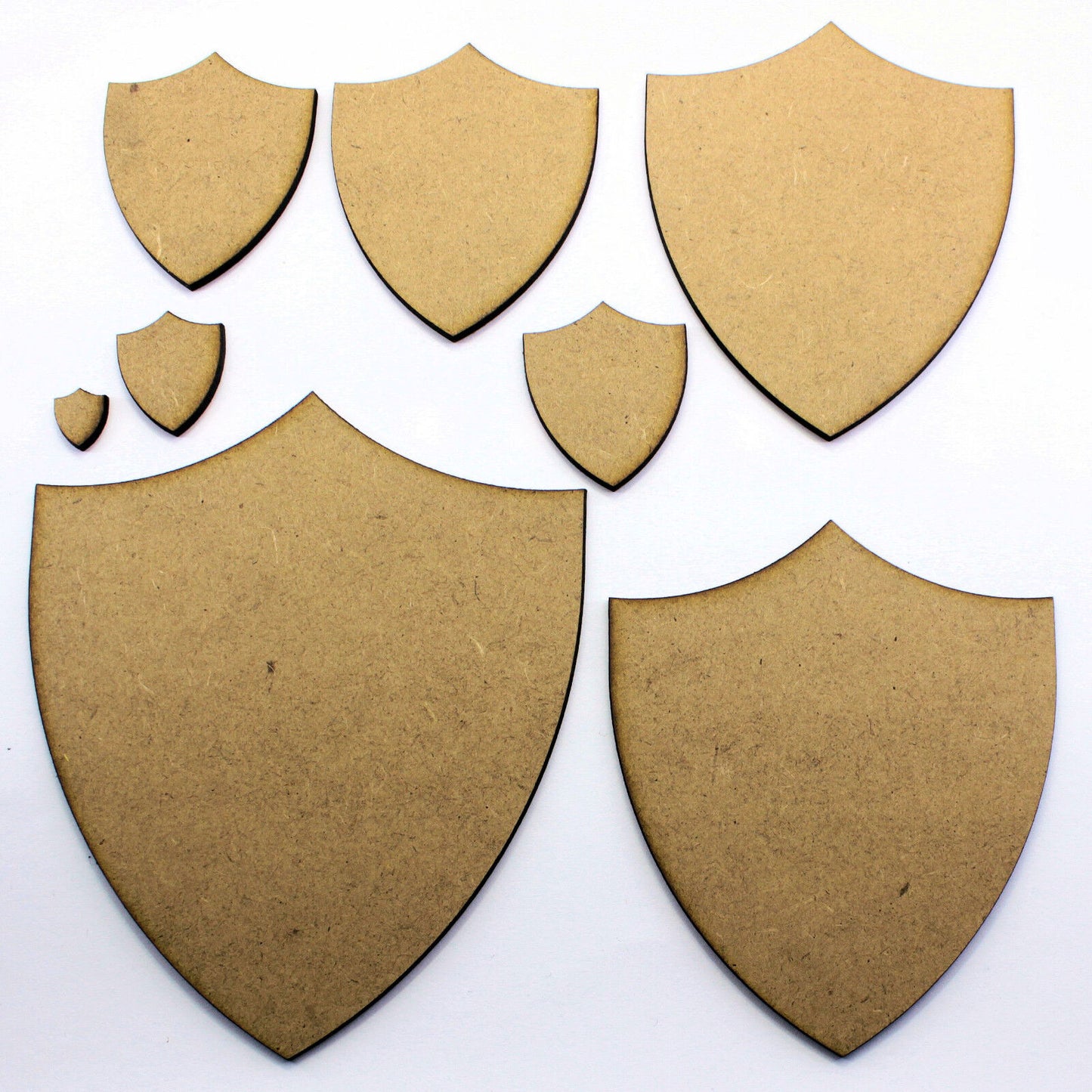 Medieval Shield Shapes. Medieval and Heraldry School Crafts, 2mm MDF Wood