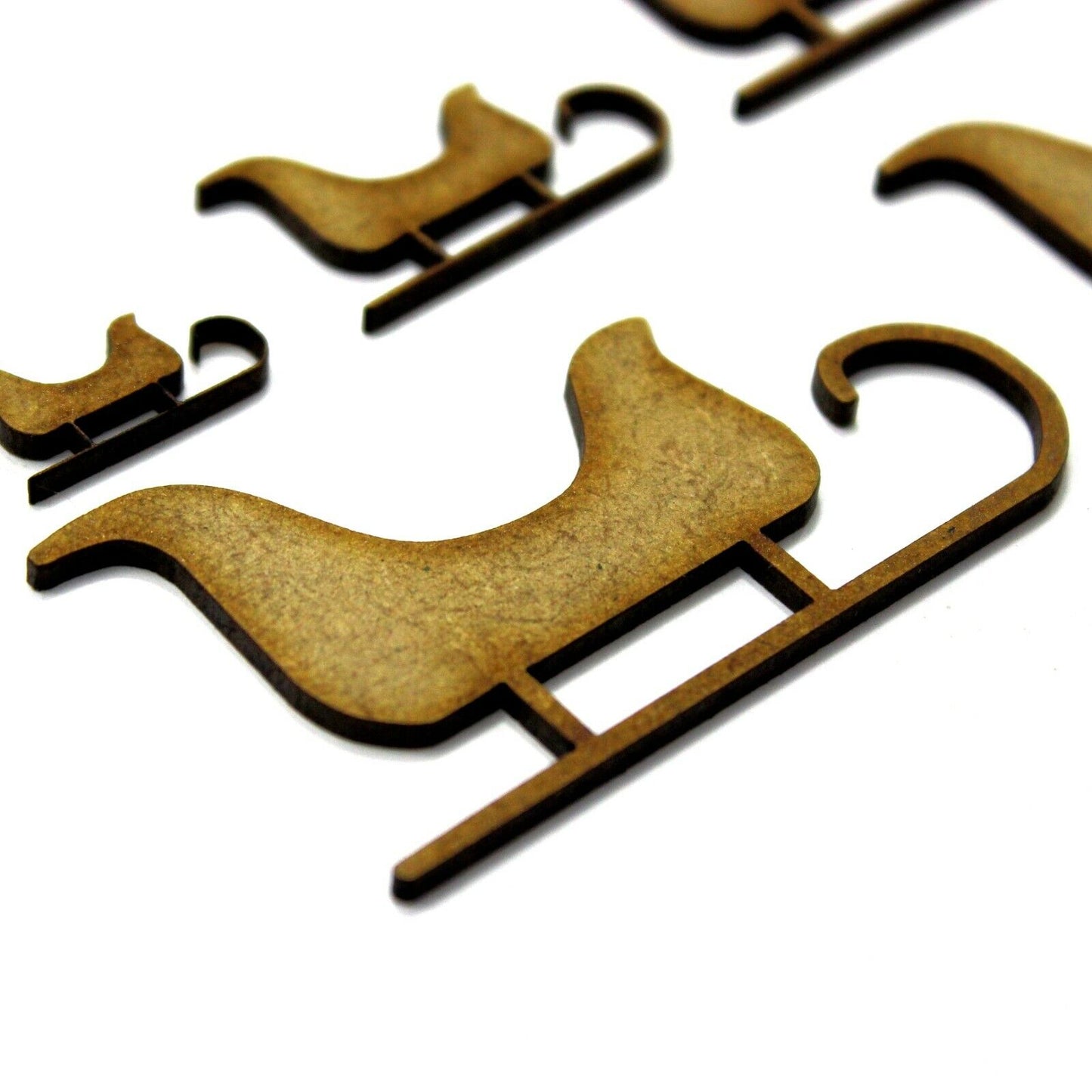 Sleigh Craft Shape, 2cm to 20cm. 2mm MDF Wood. Christmas, Xmas, Santa
