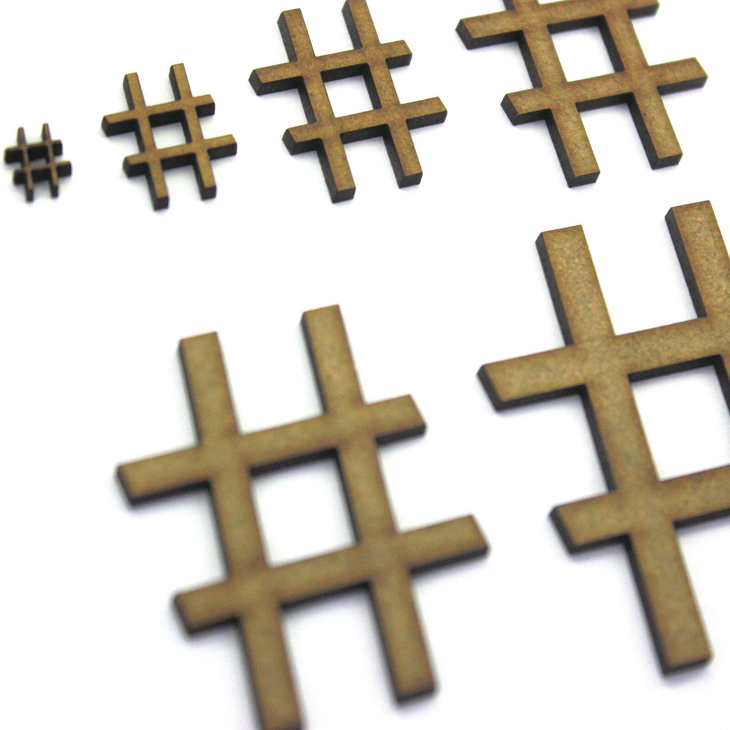 Hashtag Symbol Craft Shapes, Embellishments, Decorations, 2mm MDF. Hash Number #