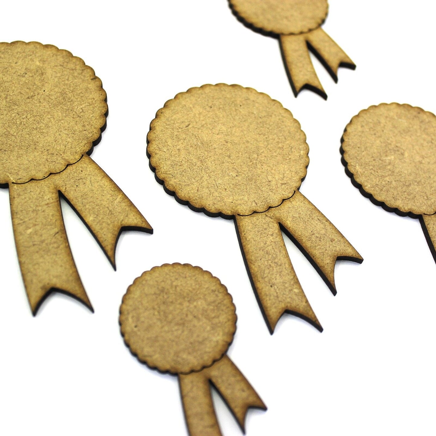 Rosette Craft Shape. 2mm MDF. Various Sizes. Award, Ribbon, Badge, Wooden