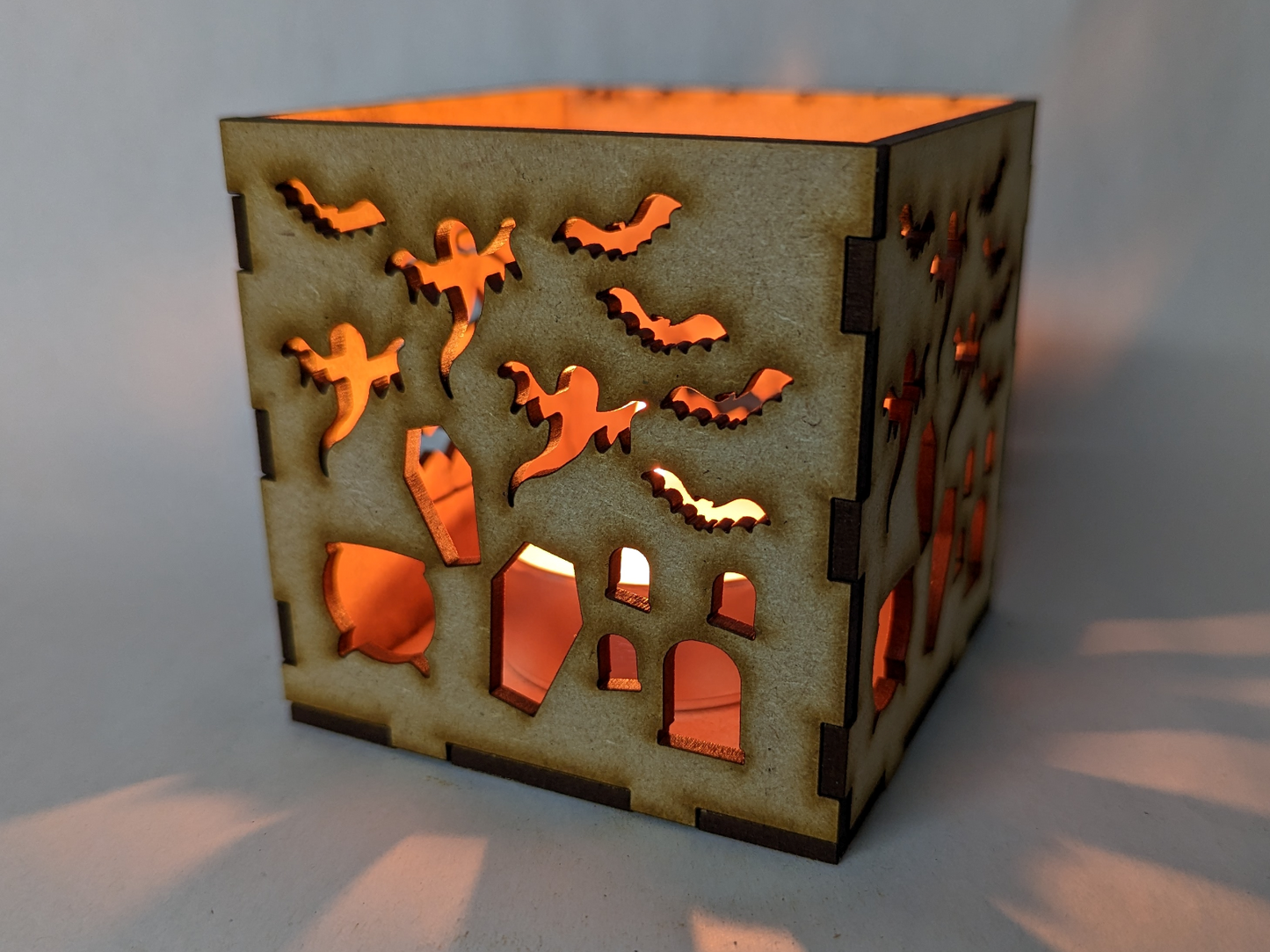 Halloween Tealight Holder. 3mm MDF Wood. Spooky Decor, Crafts, Trick or Treat