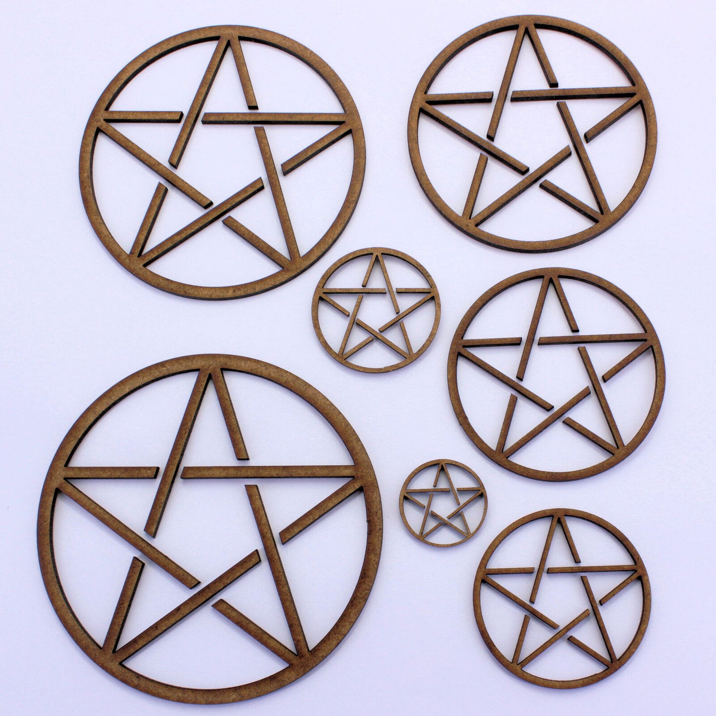 Pentagram Craft Shape, Embellishments, Decorations, 2mm MDF Wood. Wicca, Pagan