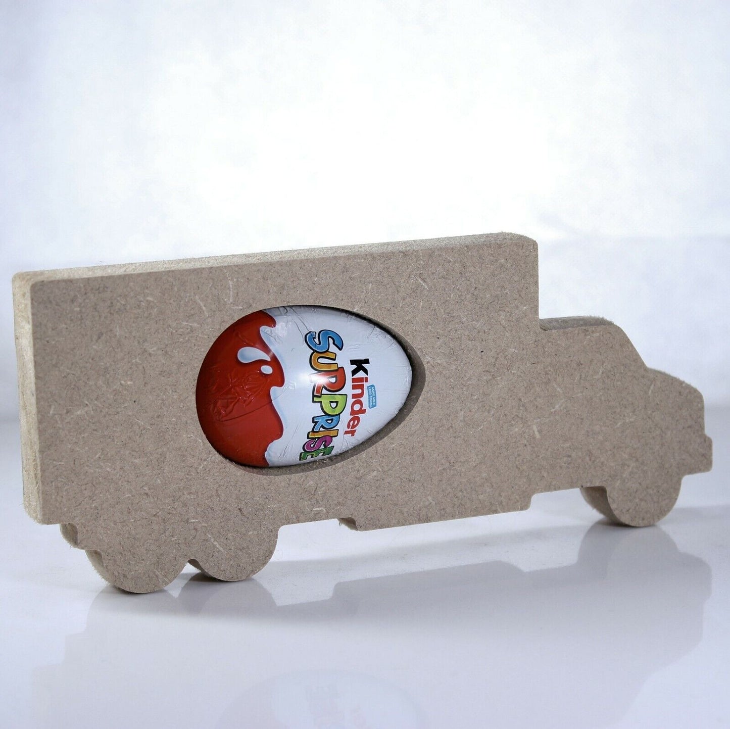 Free Standing 18mm MDF Truck Egg Holder Shape. Kinder Egg, Creme Egg, Lorry