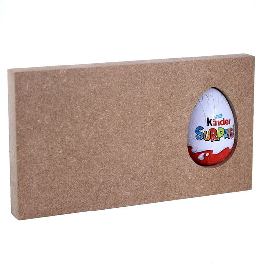 Free Standing 18mm MDF Plaque Holder. Kinder Egg, Creme Egg. Rectangle, Sign