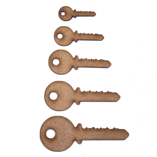 Door Key Craft Shape, Various Sizes, 2mm MDF Wood. 21st, New Home, House