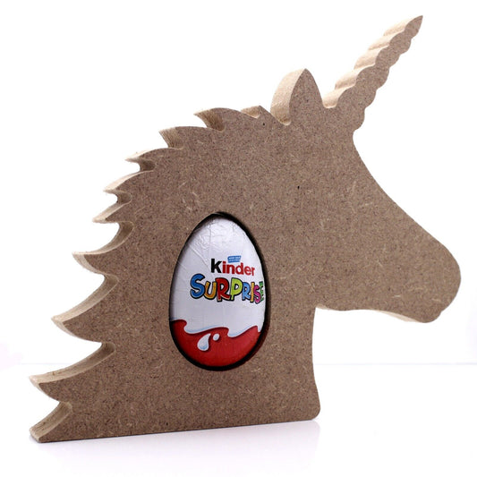 Free Standing 18mm MDF Unicorn Egg Holder Shape. Kinder Egg, Creme Egg, Horse
