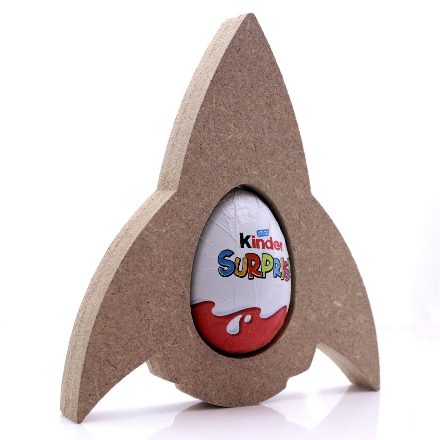 Free Standing 18mm MDF Rocket Easter Egg Holder Shape. Kinder Egg, Creme Egg