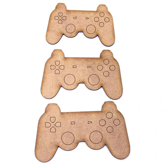 Playstation Controller Craft Shape, 2mm MDF Wood. Retro Gaming Gamer 1cm to 20cm