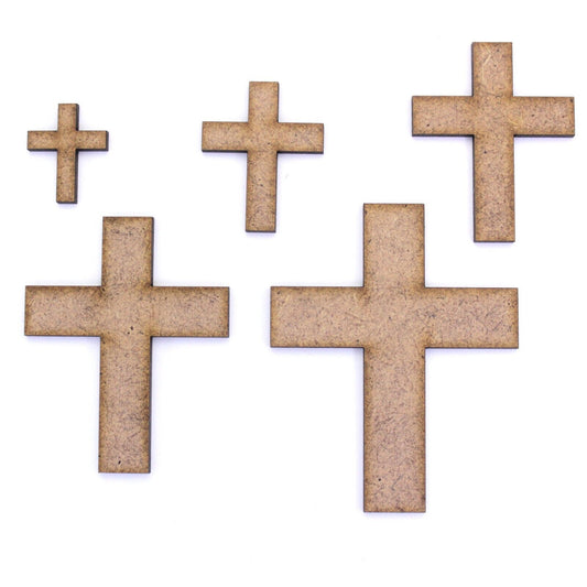 Cross Craft Shape, Various Sizes, 2mm MDF Wood. Church, Christian, Religious