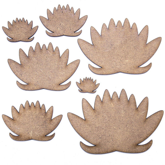 Lotus Flower Craft Shape, Various Sizes, 2mm MDF Wood.