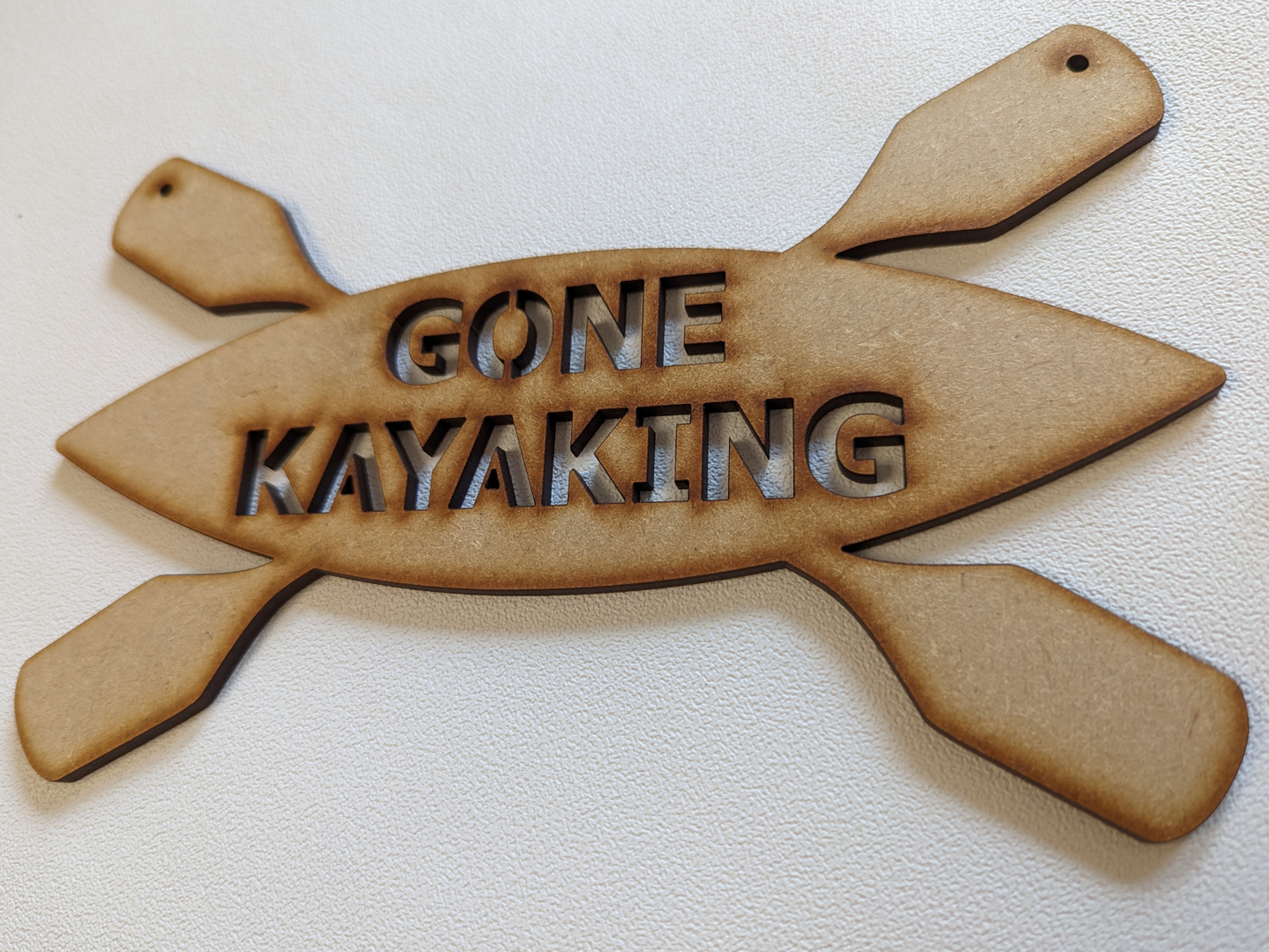 Gone Kayaking MDF Hanging Decoration - 4mm MDF. Watersports, Summer, Activity