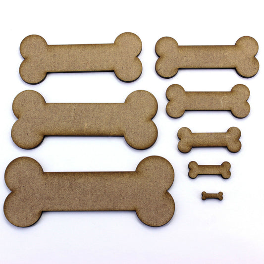 Bone Craft Shape, Embellishment, Decoration, 2mm MDF Wood. Animal, Pet, Dog