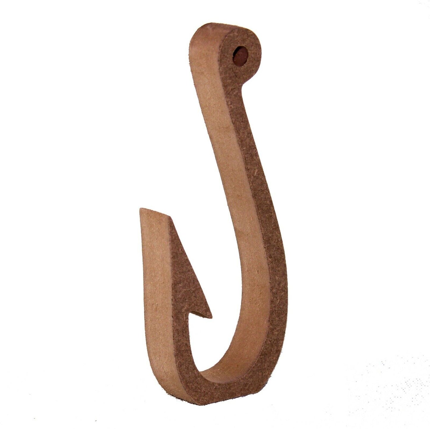 Free Standing 18mm MDF Fishing Hook Craft Shape Various Sizes. Marine, Seaside