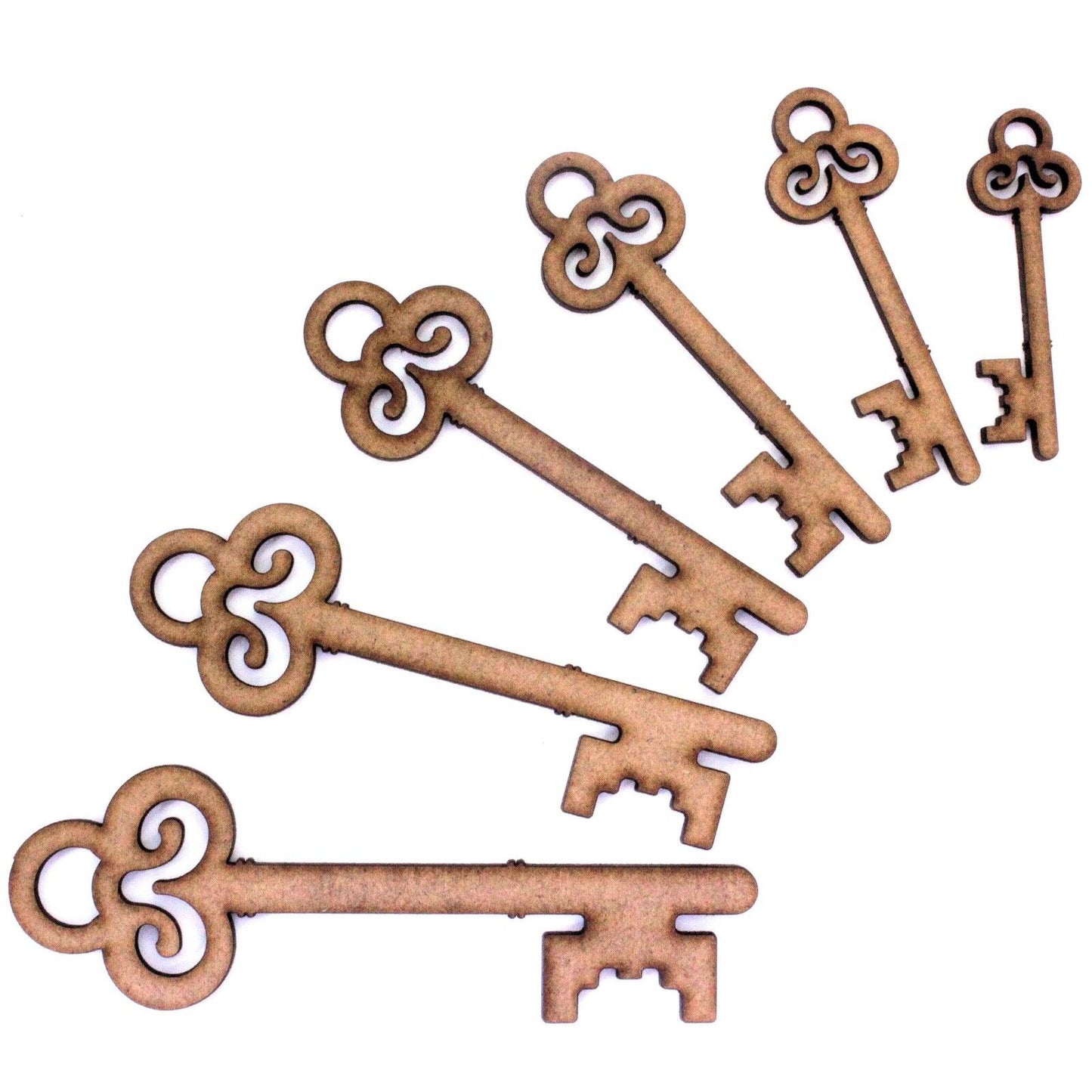 Key Craft Shape. Various Sizes 50mm - 200mm. 2mm MDF Wood. Santa Key, 21st Key