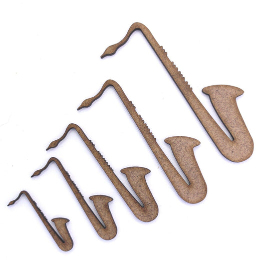 Saxophone Craft Shape, Various Sizes, 2mm MDF Wood. Sax, Music, Band, Jazz