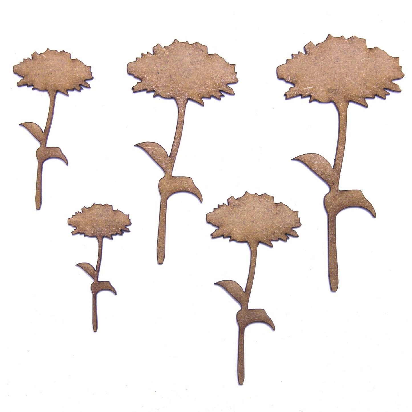 Carnation 1 Craft Shape, Various Sizes, 2mm MDF Wood. Flower, Plant