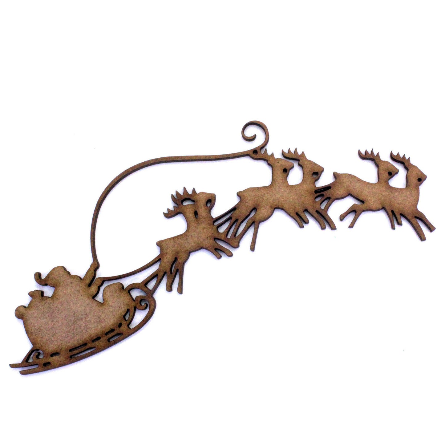 Santa Claus, Sleigh and Reindeers Craft Shape. Christmas, Xmas Decoration