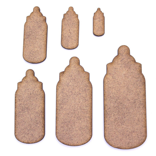Baby Bottle Craft Shape, Various Sizes, 2mm MDF Wood. Boy, Girl, feeding