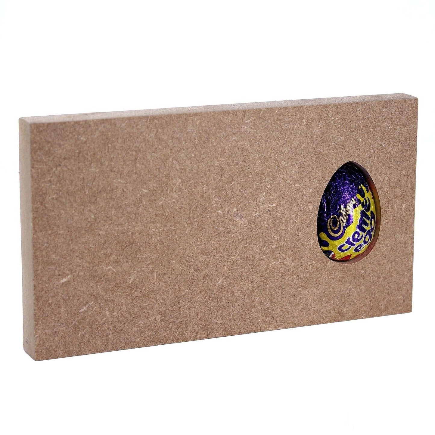 Free Standing 18mm MDF Plaque Holder. Kinder Egg, Creme Egg. Rectangle, Sign