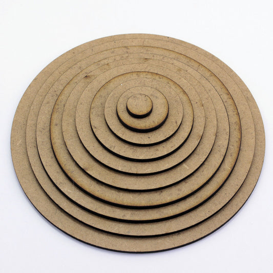 Circle Craft Shapes, Embellishments, Tags, Decorations, 2mm MDF Wood