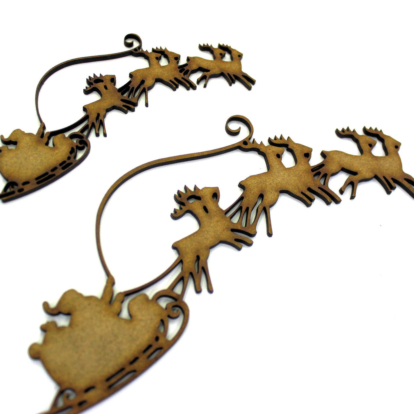 Santa Claus, Sleigh and Reindeers Craft Shape. Christmas, Xmas Decoration