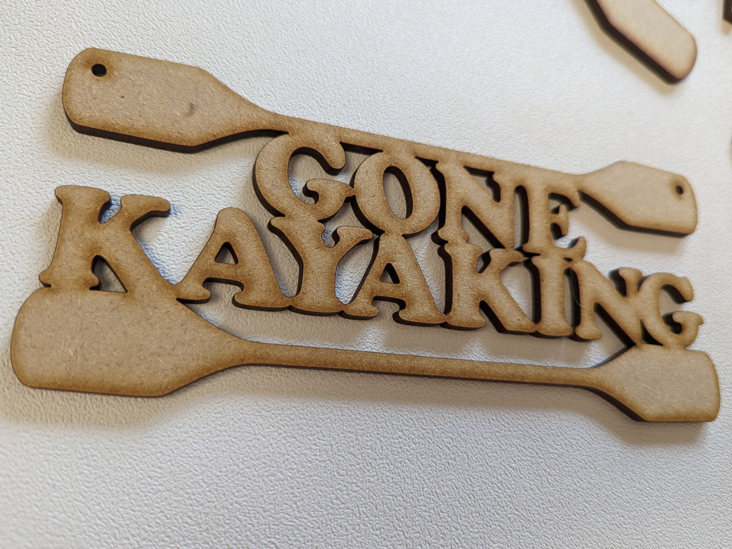 Gone Kayaking MDF Hanging Decoration - 4mm MDF. Watersports, Summer, Activity