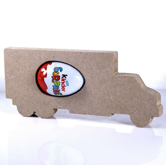 Free Standing 18mm MDF Truck Egg Holder Shape. Kinder Egg, Creme Egg, Lorry