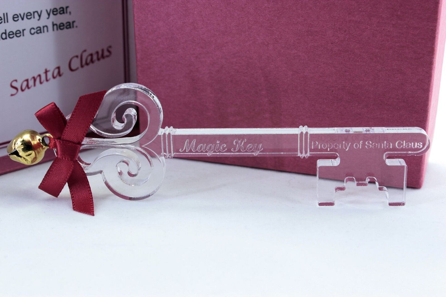 Santa Claus / Father Christmas Magic Key - Acrylic Key in Box With Poem in Lid