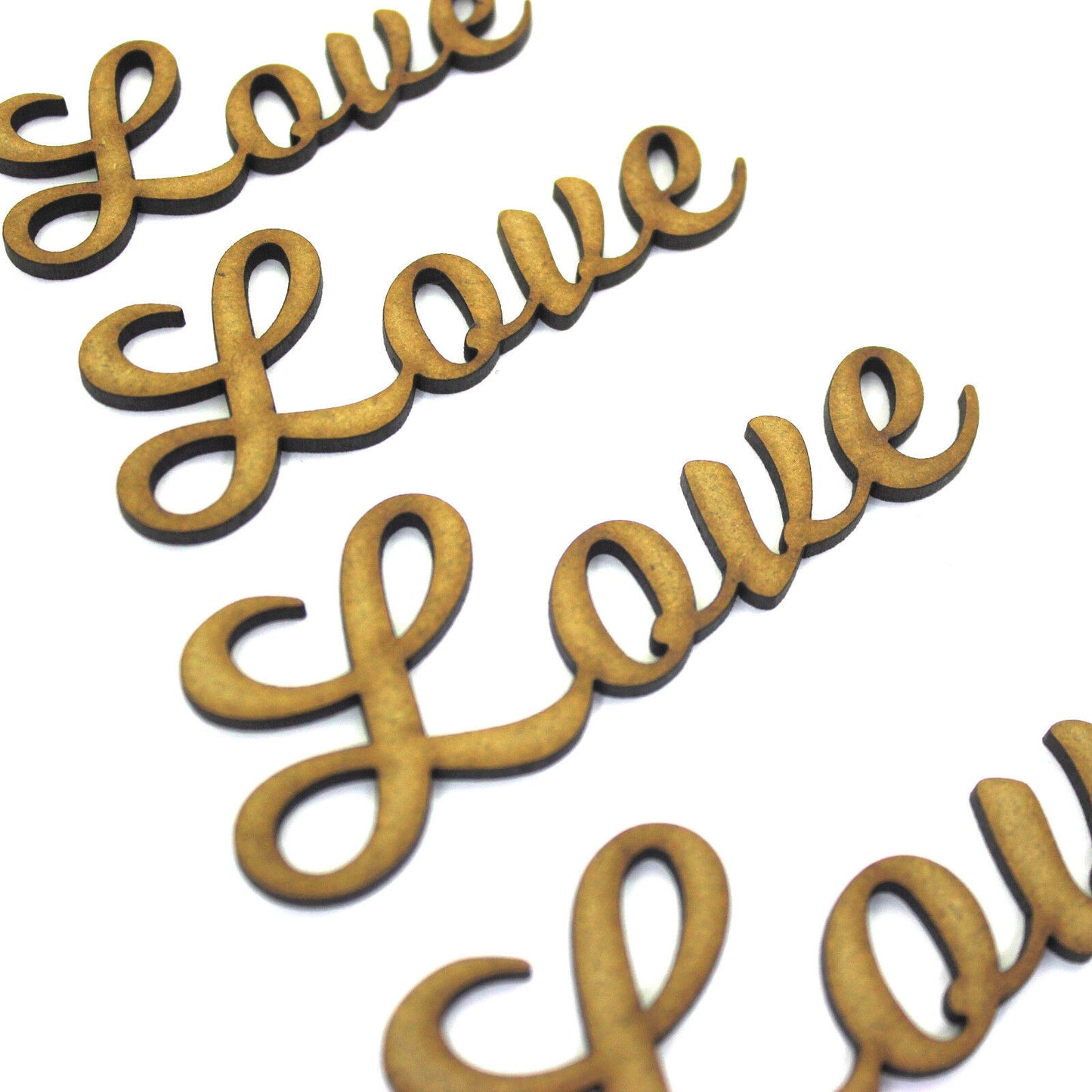 Love Word Craft Shape, Various Sizes, 2mm MDF Wood. Joined up lettering, script