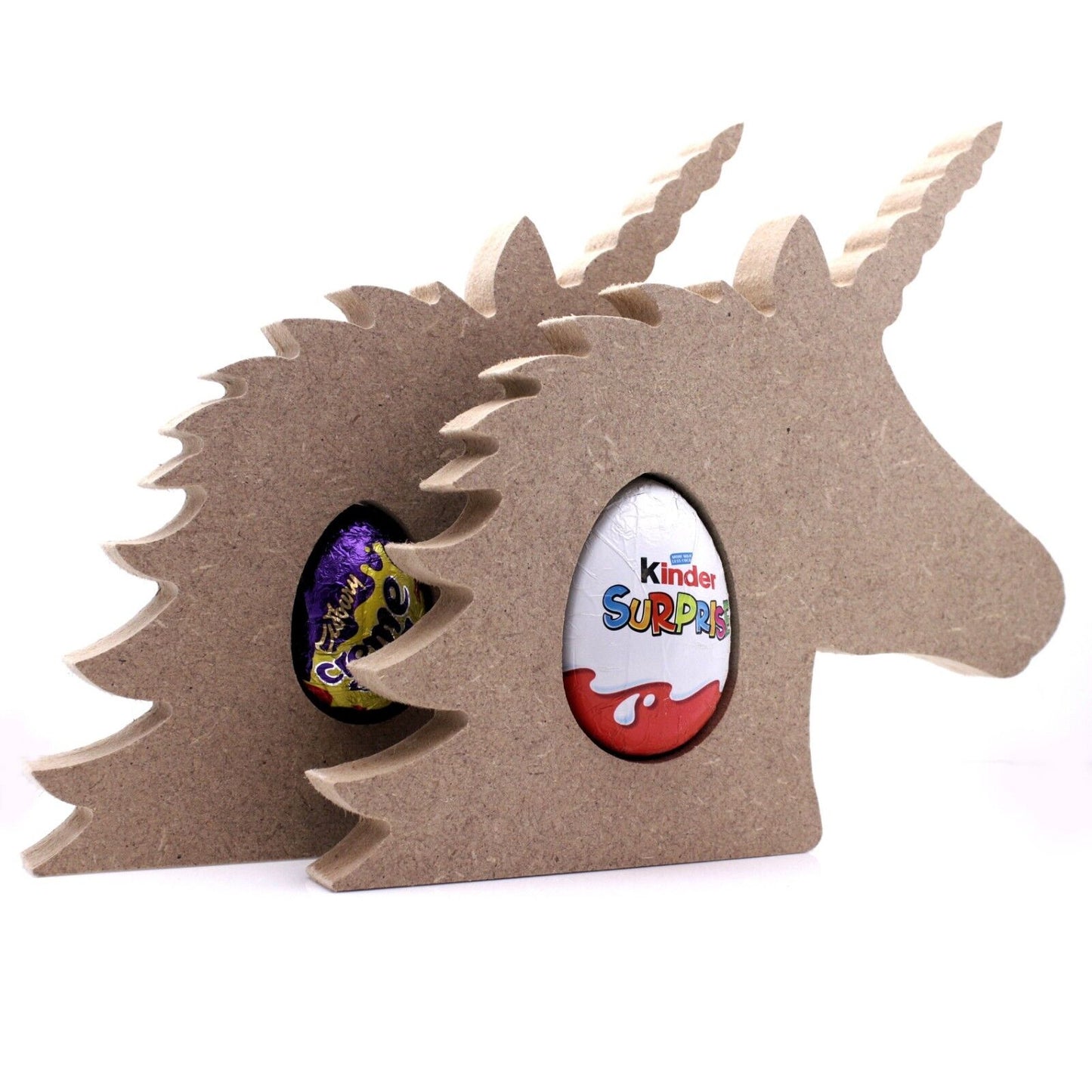 Free Standing 18mm MDF Unicorn Egg Holder Shape. Kinder Egg, Creme Egg, Horse