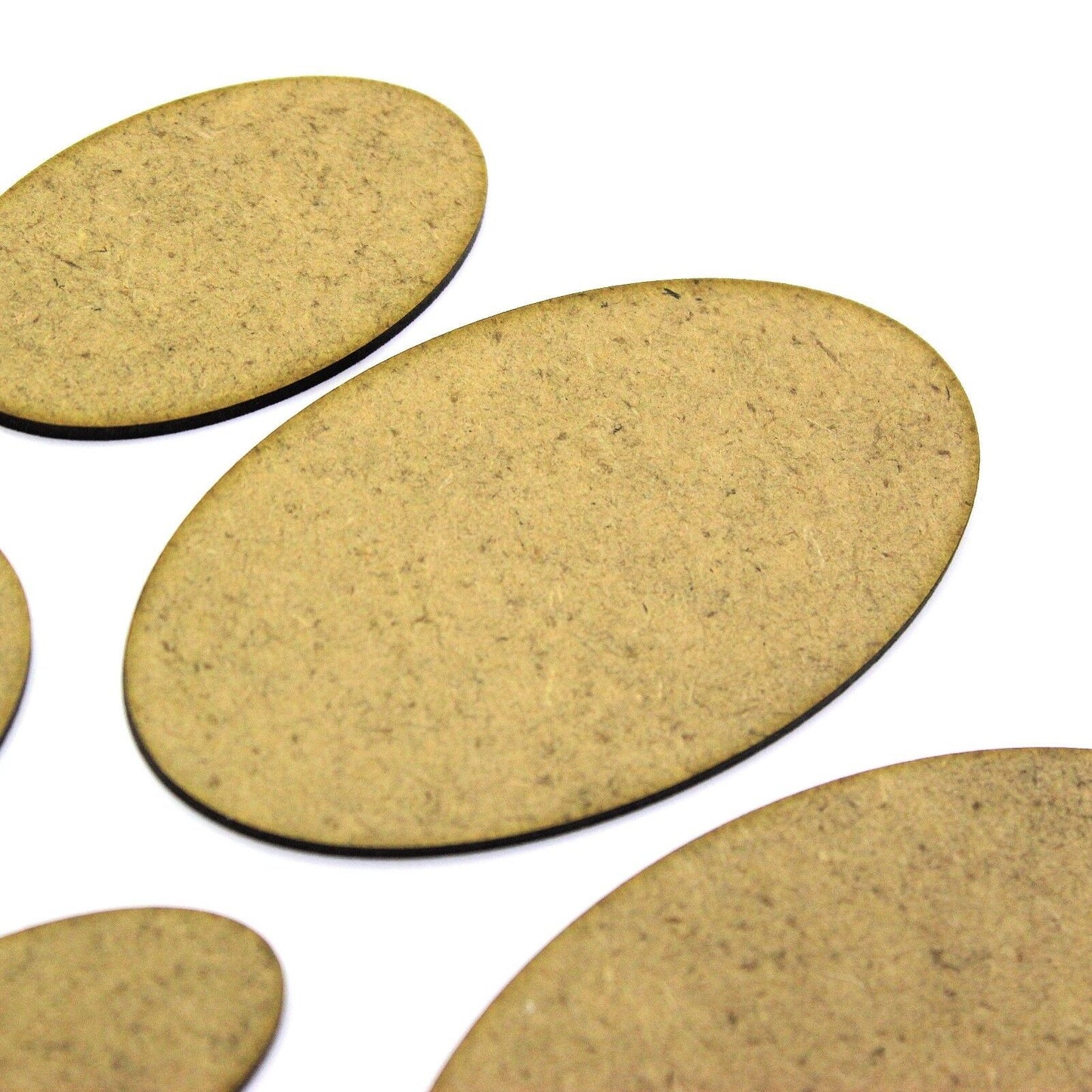 Wargame Oval Base - 2mm MDF - Many Size Options (10 Pack). RPG Board Tile